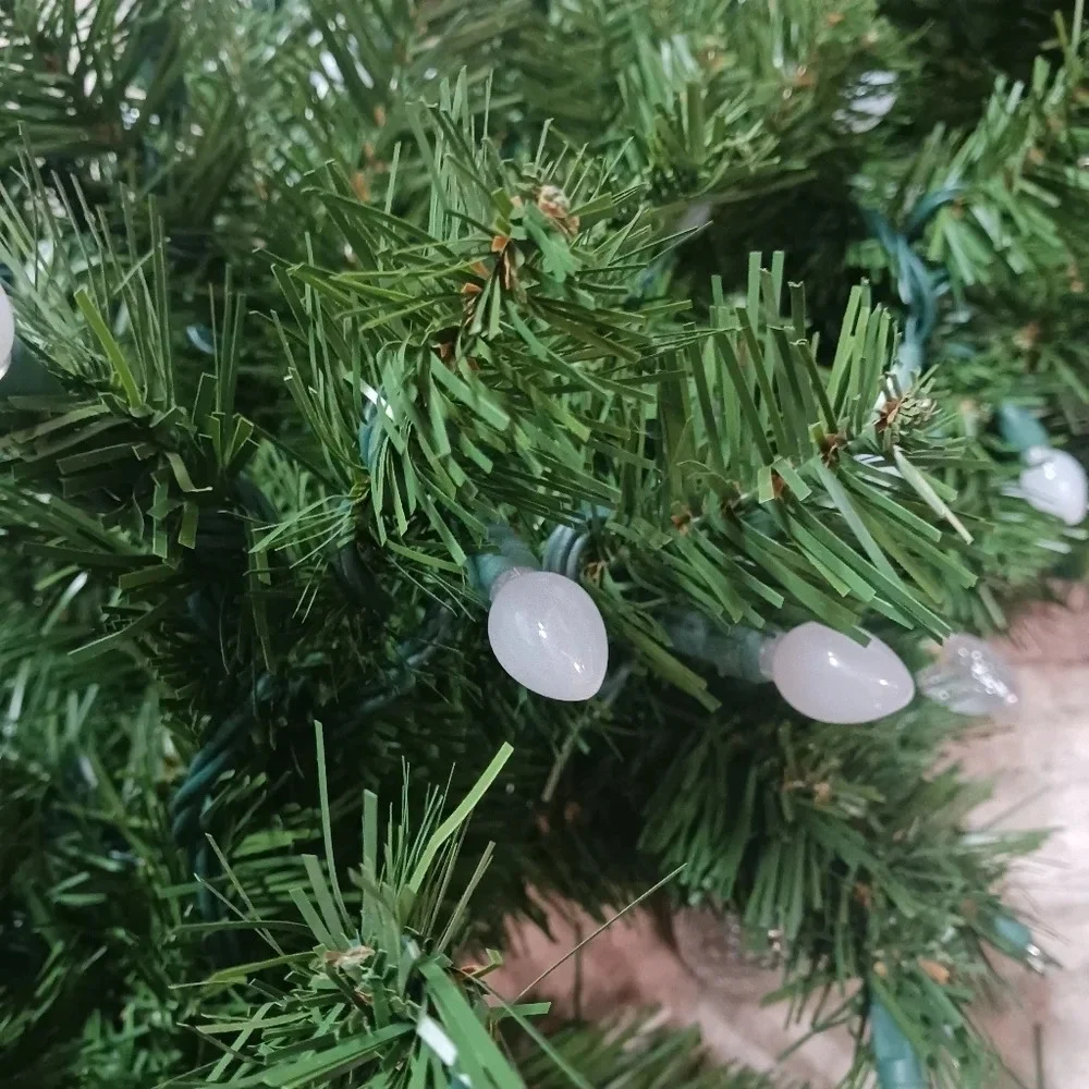 NWT MACY'S PRE-LIT OLYMPIA Christmas Evergreen GARLAND 264 LED LIGHTS